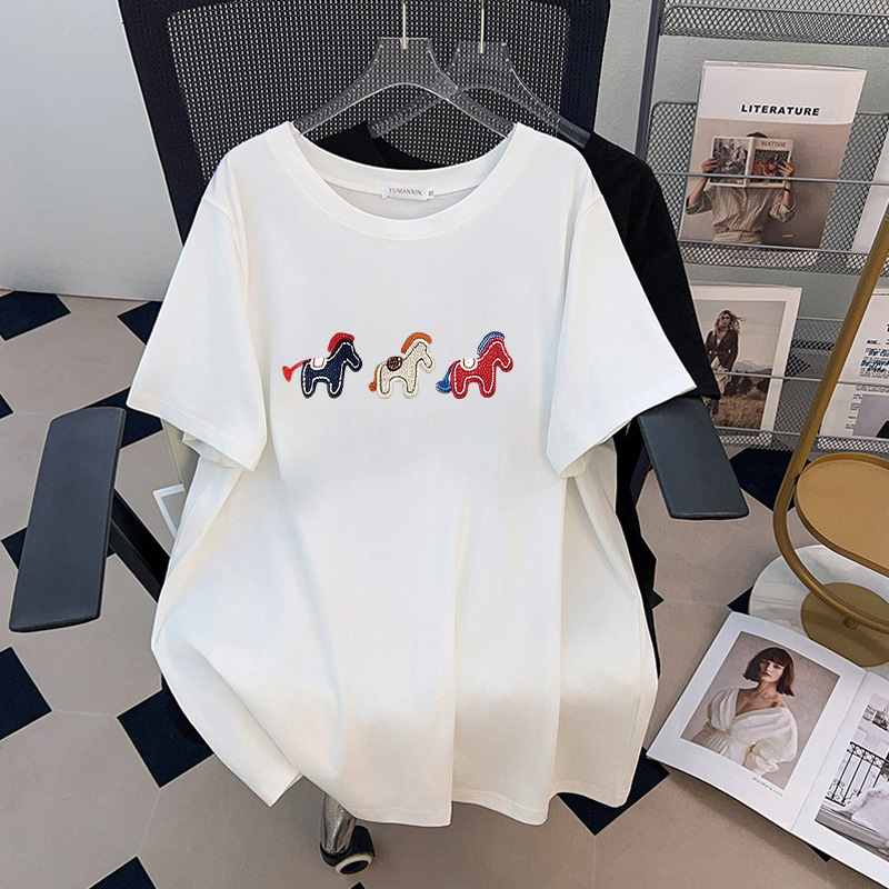 Embroidery Cotton Shirt - 170Kg Plus Size Damesbuste 170 Zomer