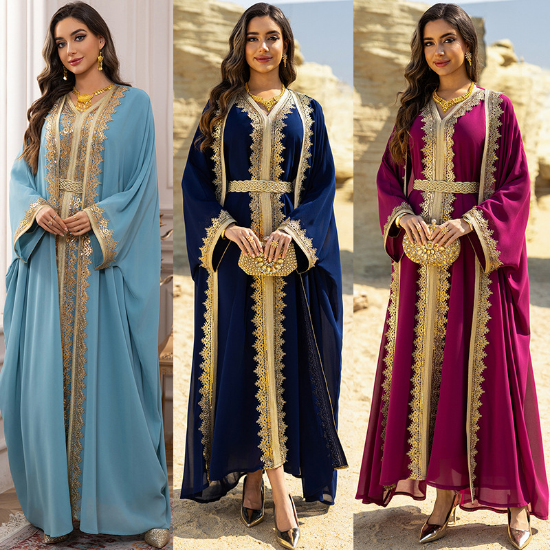 2PCS Moslim Vrouwen Jurk Dubai - Embroidery Kebaya recensie en prijs