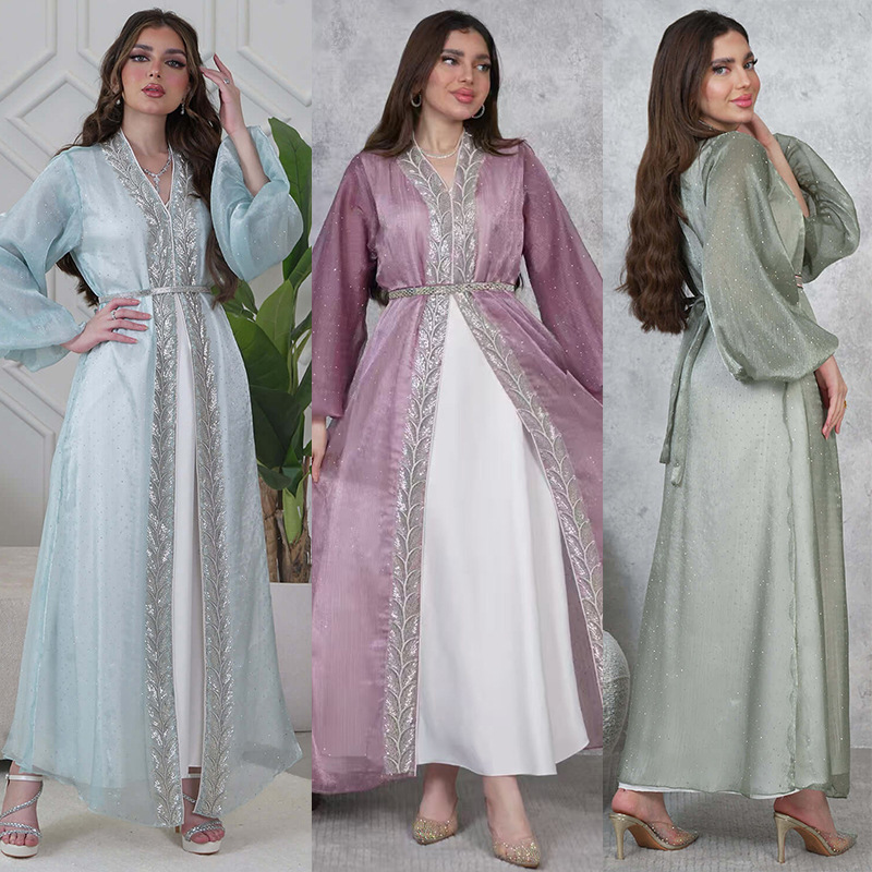 2PCS Moslim Vrouwen Jurk Dubai - Embroidery Kebaya recensie en prijs