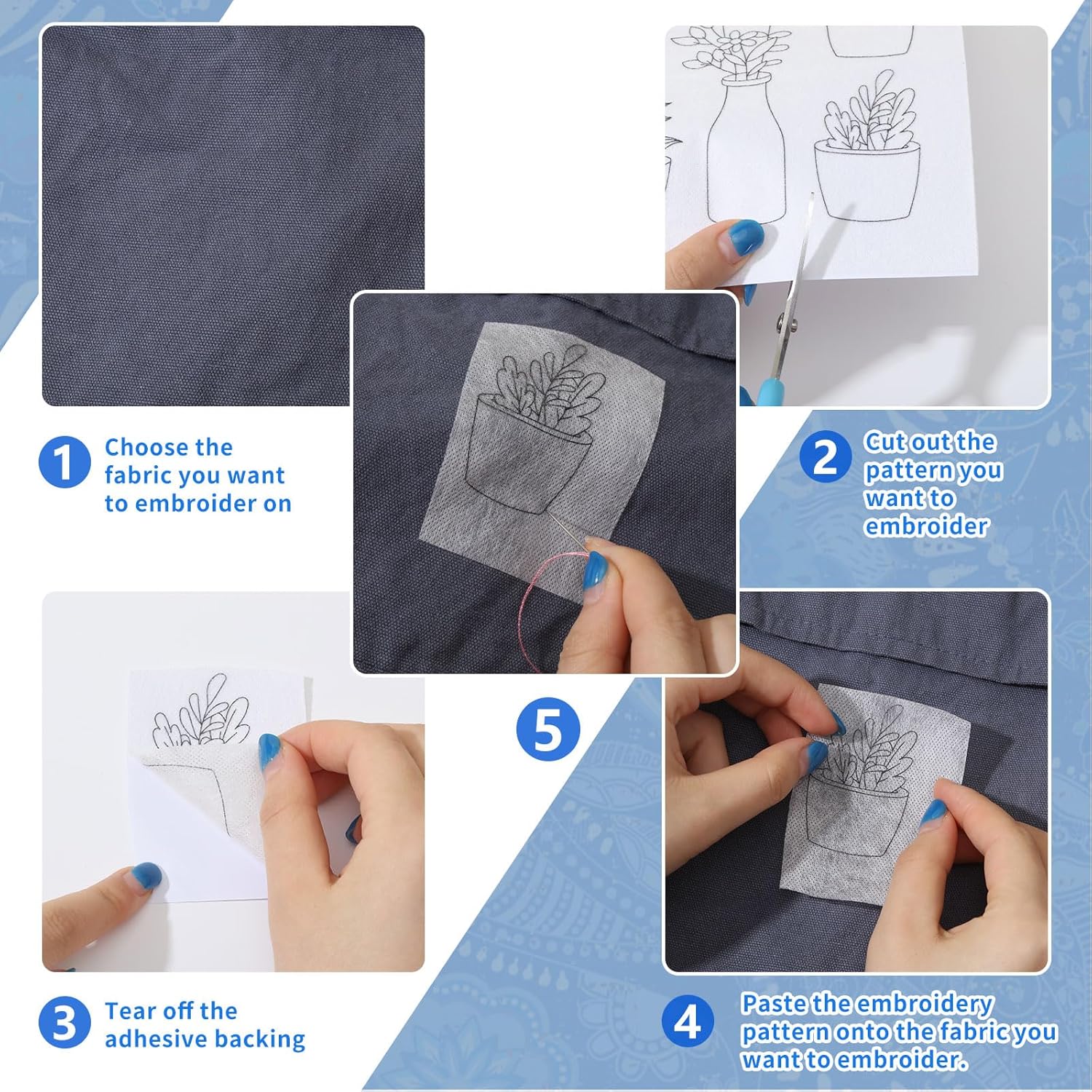 4-vellen wateroplosbare borduu - Embroidery Meaning recensie en prijs