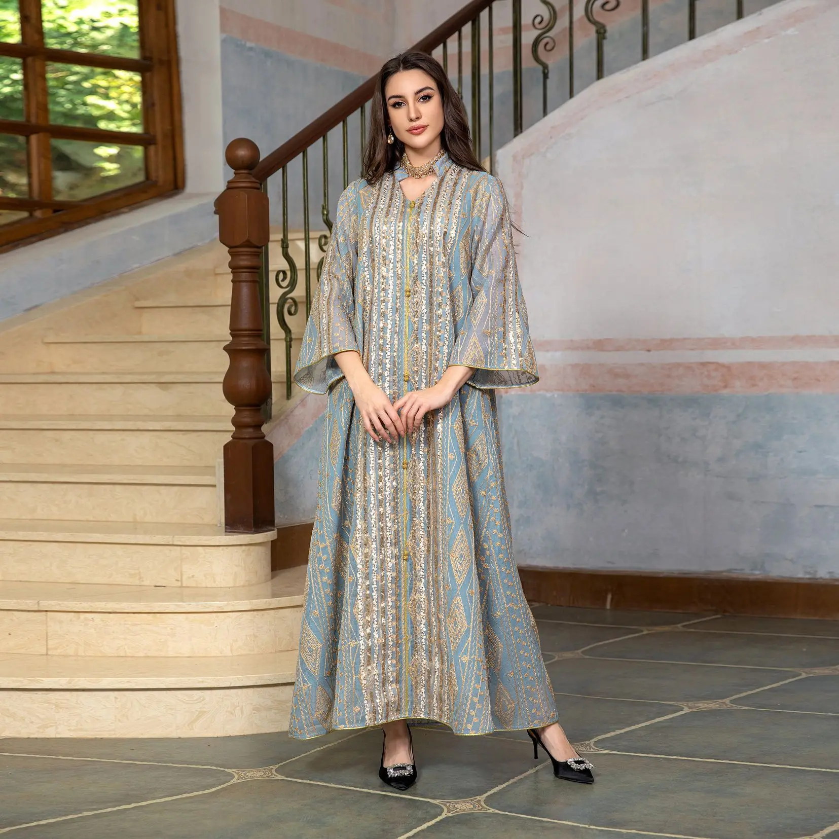 Eid Abaya Borduren Pailletten  - Embroidery Kebaya recensie en prijs