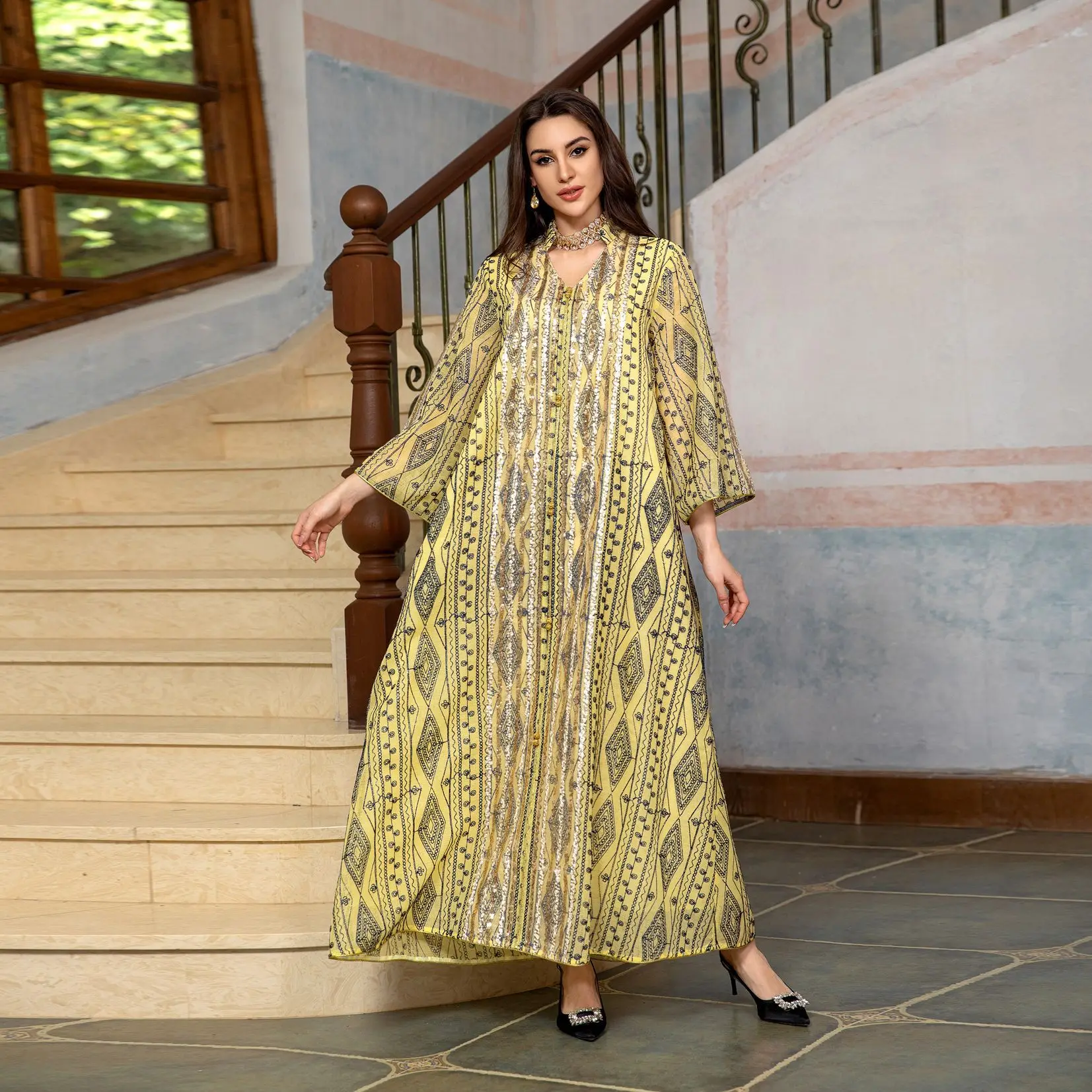 Eid Abaya Borduren Pailletten  - Embroidery Kebaya recensie en prijs